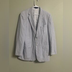 Haspel Blazer Size 42 Long Seersucker Striped Sport Coat 2 Button Preppy Jacket